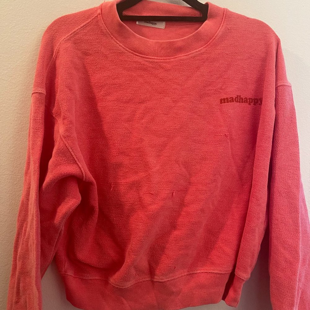 MADHAPPY CROPPED PINK CREWNECK